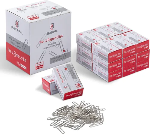 Miniatura 13 de PAPERPAL Clips de papel para oficina, escuela y uso personal, clip de papel liso #1 (1-2/7"), 2000 clips de papel medianos