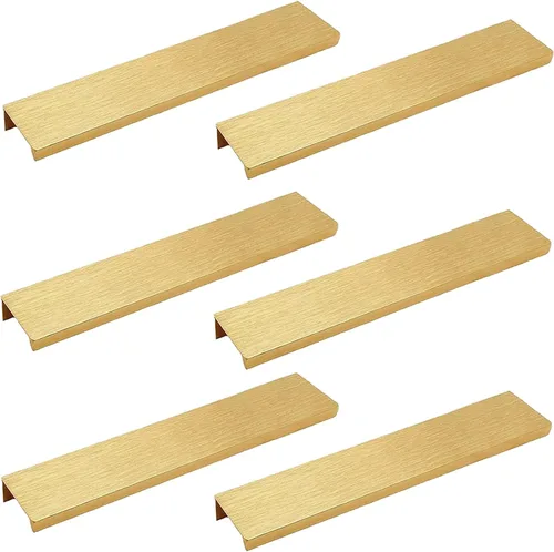 Miniatura 9 de Tiradores negros de 3.94 pulgadas para gabinete, 6 unidades, espacio entre agujeros de 2.52 pulgadas, tiradores de borde de aleación de aluminio