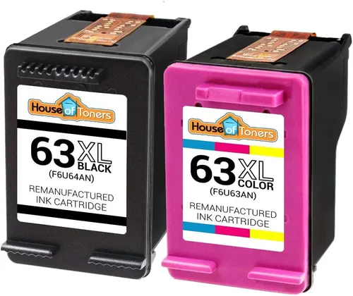 Miniatura 2 de Houseoftoners Cartuchos de tinta remanufacturados para HP 63XL, repuesto de alto rendimiento para HP 63 XL Deskjet 1112 2130 3630 3631 3632