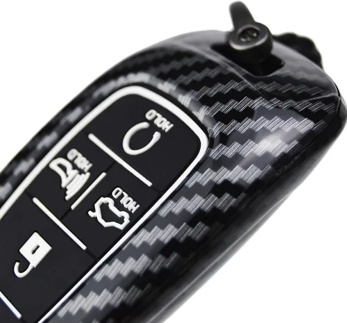 Miniatura 4 de Funda Protectora de Llavero de 2 Capas Hibrida de Carbono para Hyundai Tucson Tuscon Hybrid Se Sel Santa Fe Palisade Sonata Santa Cruz Ioniq 5 Nexo