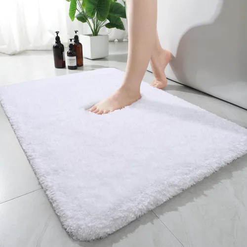 Miniatura 45 de AROGAN Tapete Largo de Baño de Lujo, 24 x 17 Pulgadas, Grueso, Suave y Absorbente, Antideslizante, Respaldo de Goma, Alfombras de Secado Rápido
