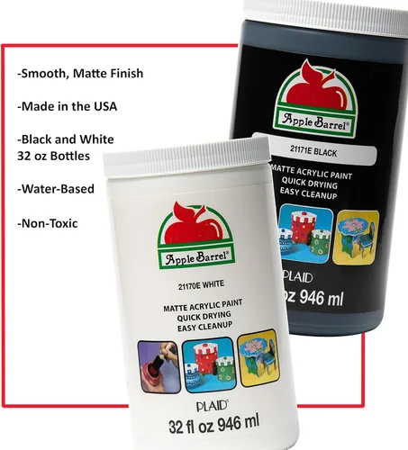 Miniatura 2 de Apple Barrel - Pintura acrílica blanca, 32 onzas líquidas (paquete de 1)