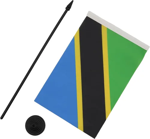 Miniatura 87 de AZ FLAG Sierra Leone Bandera de mesa 5'' x 8'' - Bandera de escritorio de Sierra Leona 21 x 14 cm - Bastón y base de plástico negro