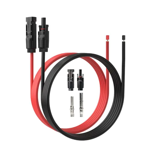 Miniatura 8 de Cable de extensión de panel solar ELFCULB - 1 par de 10AWG 3 pies, cable de extensión solar negro y rojo, cable de panel solar PV con conectores