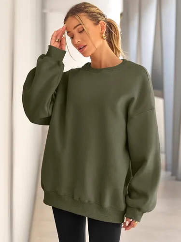Miniatura 3 de EFAN - Sudaderas extragrandes para mujer, de vellón con capucha y cuello redondo, suéteres informales y cómodos, ropa de moda para otoño