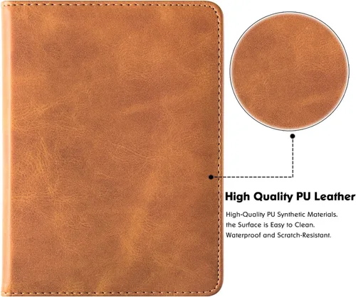 Miniatura 7 de Funda para Nook GlowLight 4 Plus de 7.8 pulgadas (2023) Soporte plegable integrado y correa de mano Estilo libro Funda de piel sintética Marrón