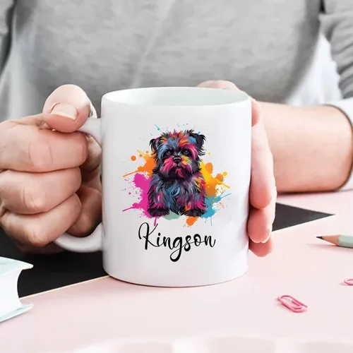 Miniatura 5 de Affenpinscher - Taza de café con nombre personalizado, regalo para perro, papá, perro, mamá, taza de cerámica blanca personalizada Affenpinscher