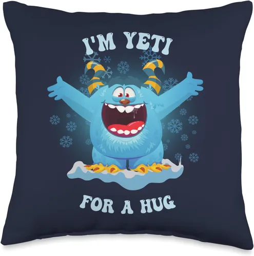 Family Matching Pajamas Yeti Snowman Christmas Cute Yeti for a Hug Winter Christmas Snowman - Almohada para niños, 16 x 16 pulgadas, multicolor