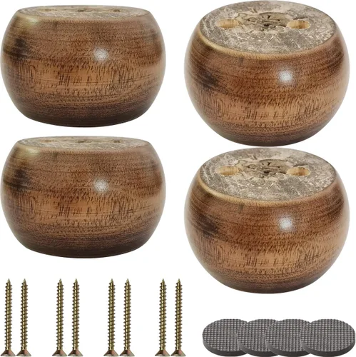 Miniatura 10 de Sofá de madera de 2 pulgadas de alto/elevador de cama con forma redonda, patas de muebles de madera, patas de sofá, patas de repuesto para sofá, Nuez