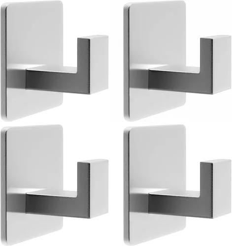 Miniatura 22 de Paquete de 4 ganchos adhesivos dorados para toallas, ganchos autoadhesivos de acero inoxidable para abrigo, gancho para colgar en la pared