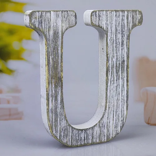 Miniatura 27 de Letras de madera de 8 pulgadas, letras de madera rústica sin terminar para decoración de pared, letras decorativas en pie, cortes de letras, letrero