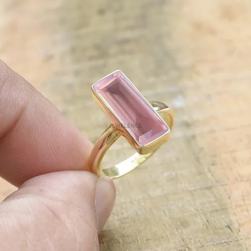 Miniatura 25 de Anillo de plata de ley maciza superpuesta de oro amarillo de 18 quilates para mujer, anillo de compromiso de plata esterlina, juego de bisel
