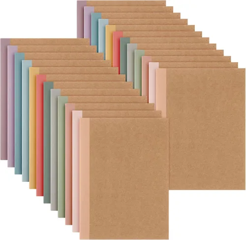 Miniatura 11 de Harloon A5 Composition Notebook Journals 8 x 5.75 in College Ruled Kraft Notebooks with Rainbow Spines Small Lined Composition Book for Office