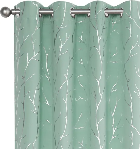 Miniatura 59 de BUHUA - Cortinas opacas blancas, cortinas plateadas, juego de 2 paneles de cortinas con ojales para dormitorio, elegante tratamiento de ventana