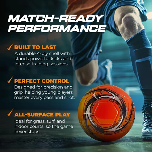 Miniatura 4 de Western Star Balón de fútbol Helix- Tamaño 3 4 5 – Pelotas de fútbol oficiales de grado de partido – Diseño atractivo y duradero