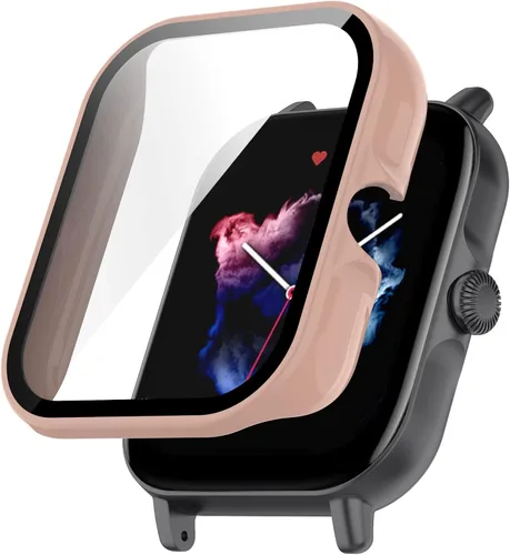 Miniatura 4 de Lamshaw - Funda rígida para GTS 3, funda rígida de policarbonato con protector de pantalla de vidrio templado compatible con Amazfit GTS 3 Negro