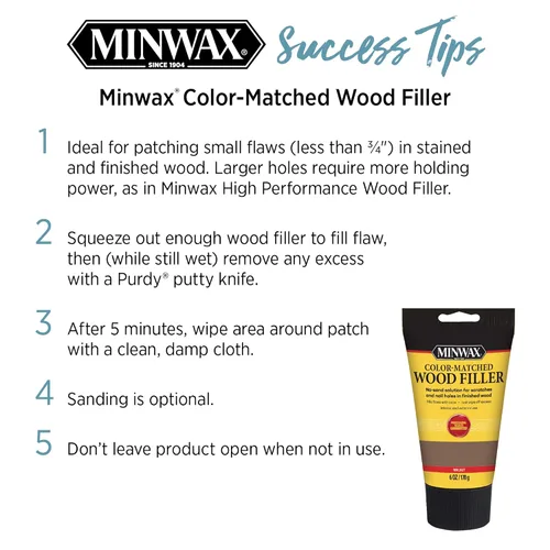 Miniatura 8 de Minwax Relleno de madera con color, Nogal, 6 onzas (paquete de 8)