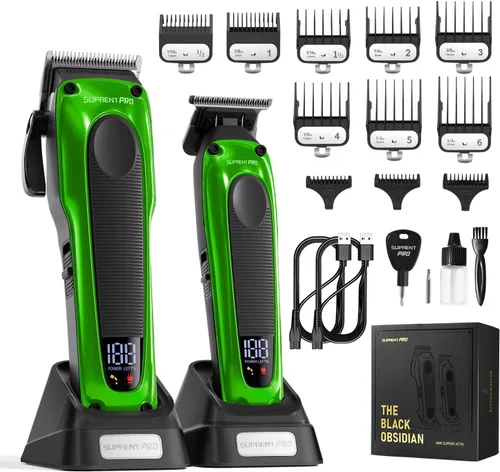 Miniatura 7 de SUPRENT PRO Cortapelos profesionales para hombres, motor sin escobillas de alto par y hoja desmontable, juego de recortadora de pelo inalámbrica