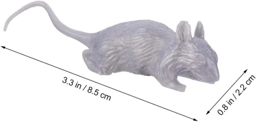 Miniatura 2 de 10pcs Halloween Plastic Fake Mice Prank Realistic Simulation Mouse Props for Haunted House Party Decorations Gray