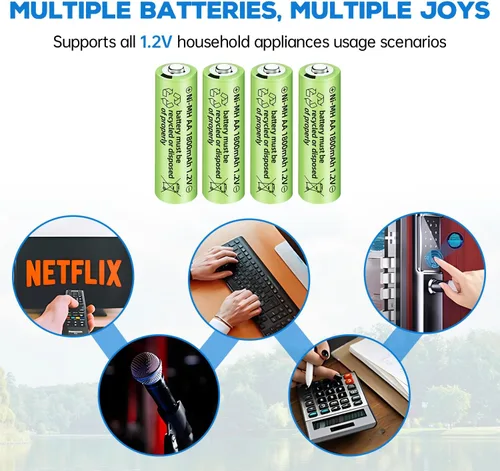 Miniatura 2 de sea jump 12 pilas AA Ni-MH de 1.2 V 1800 mAh adecuadas para micrófonos inalámbricos, juguetes eléctricos, ratones RC, calculadoras, maquinillas