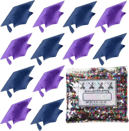 Miniatura 163 de Confetti Grad Cap Negro, Azul Marino Combo - 2 bolsas de media onza (1 oz)