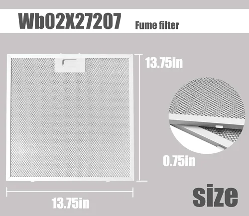 Miniatura 4 de WB02X27207 Filtros de grasa de campana extractora compatibles con campana extractora GE JVX5300BJ1TS JVX5300DJ1BB Reemplazar 4463981 AP6039217