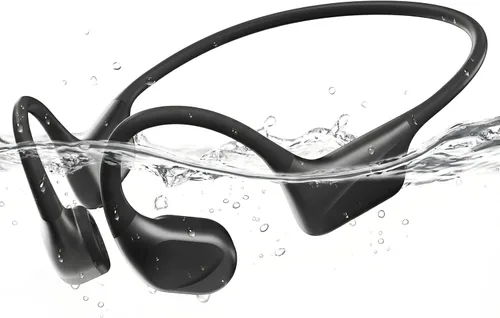 PSIER Auriculares de natación de conducción ósea con doble controlador, IPX8, conducción de aire, impermeable, auriculares abiertos, modo MP3,