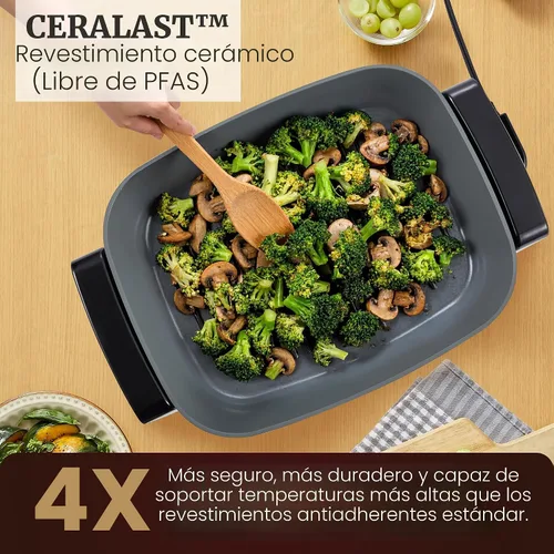 Miniatura 6 de Elite Gourmet EG6203 Extra Deep 16"x13"x3.2" (10.5Qt.) Resistente a los arañazos, boquilla fácil de verter, apta para lavavajillas, sartén eléctrica