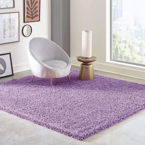Miniatura 34 de Unique Loom Zuniga Solid Shag Collection alfombra moderna de felpa negra de área (7' 0 x 10' 0)