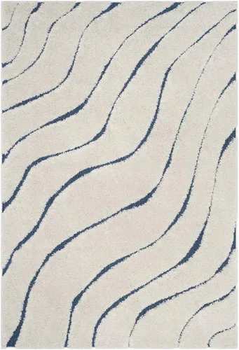 Miniatura 44 de SAFAVIEH Colección Florida Shag - Alfombra de acento de 2'3" x 4', color crema y beige, sin desprendimiento y de fácil cuidado, 1.2 pulgadas