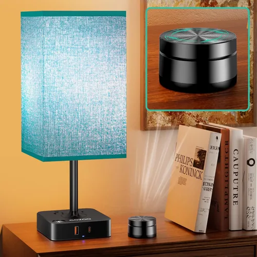 Miniatura 18 de Lámpara de mesa regulable cozoo USB para mesita de noche y escritorio con 2 puertos de carga USB (A+C) y 2 tomas de corriente, lámpara de mesita