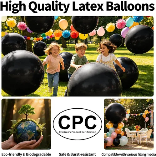 Miniatura 10 de 32 piezas de globos grandes morados de 18 pulgadas, globos redondos grandes de látex para decoración de cumpleaños y bodas. (morado)