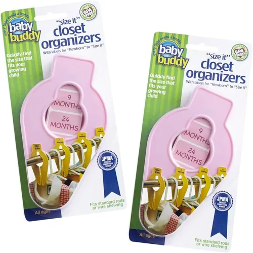 Miniatura 9 de Baby Buddy Size-It Separadores organizadores para perchas de armario de niños y bebes, Paquete de 1, Blanco