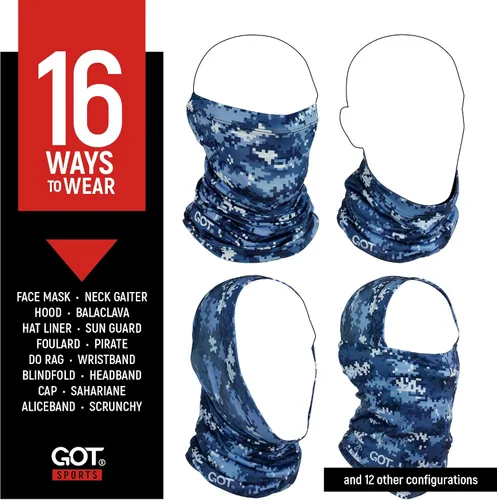 Miniatura 3 de GOT Sports UPF 50+ Bufanda de Pesca para Cuello - Máscara Facial UV de Protección Solar para Hombres y Mujeres - Cubierta Facial Camo SPF Gator