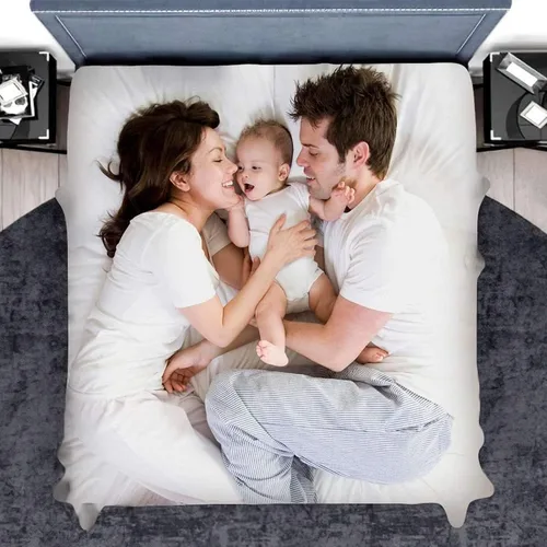 Miniatura 4 de guf Juego de ropa de cama personalizada con foto y fundas de almohada, juego de edredón de 3 piezas, sábanas personalizadas, para la familia, regalo