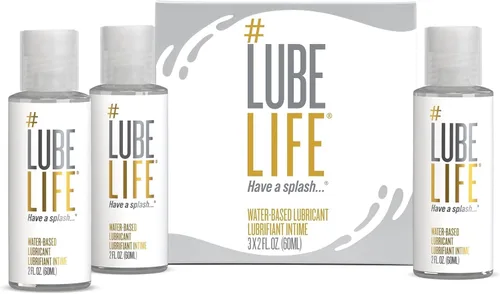 LubeLife Lubricante a base de agua - Lubricante personal para hombres, mujeres y parejas, tamaño de viaje, no mancha, fácil de limpiar, seguro para