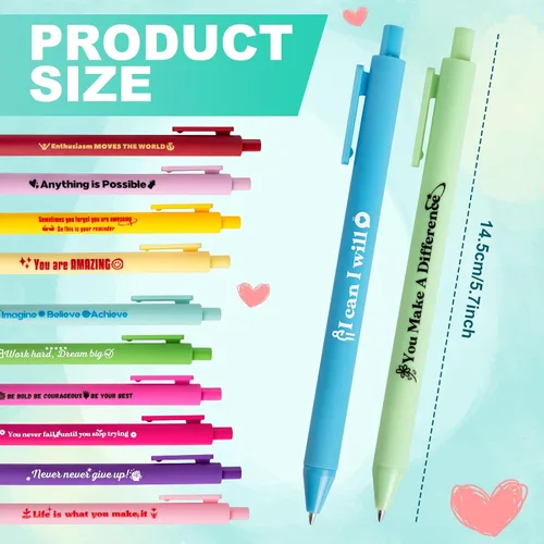 Miniatura 3 de 12 bolígrafos inspiradores motivacionales con citas positivas, regalos inspiradores para profesores, enfermeras, trabajadores, oficina, suministros