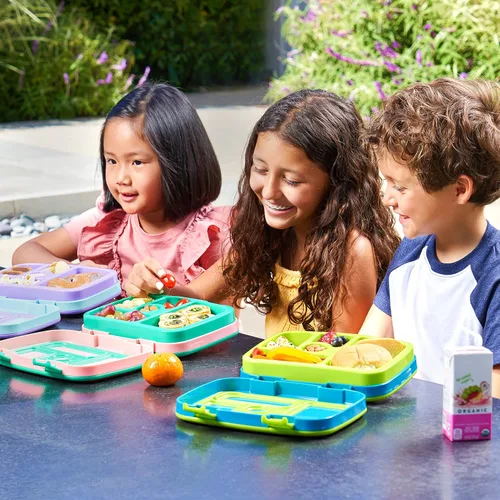Miniatura 4 de Bentgo Juego de bolsas de almuerzo aisladas con estampado de lonchera estilo Bento, para niños (escamas de sirena)
