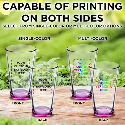 Miniatura 6 de DISCOUNT PROMOS Vasos de cerveza personalizados de 16 onzas, juego de 10/50/100, paquete a granel personalizado, cristalería resistente