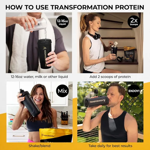 Miniatura 5 de Transformation Protein Super Blend Clara de huevo, péptidos de colágeno y proteínas vegetales 15 mil millones de probióticos UFC Enzimas