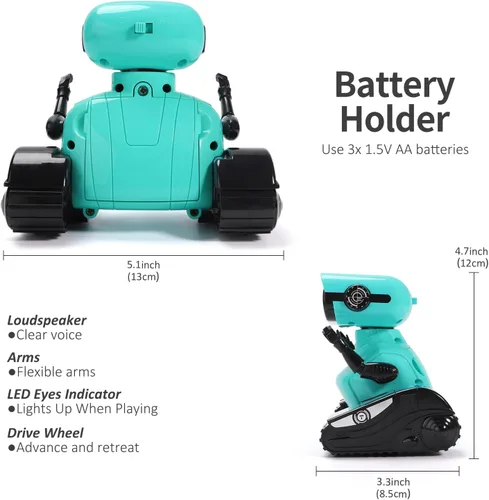 Miniatura 6 de GILOBABY - Juguetes de robots, juguete de robot con control remoto, robots RC para niños con ojos LED, cabeza y brazos flexibles, movimientos