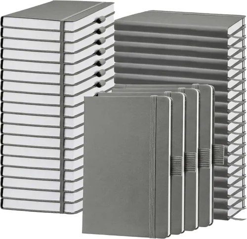Miniatura 21 de Laumoi Paquete de 40 cuadernos de bolsillo, tamaño A6, mini diario de tapa dura, cuadernos forrados de cuero PU de 3.5 x 5.5 pulgadas, bloc de notas