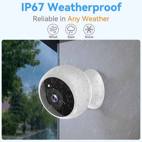 Miniatura 8 de Cámara de seguridad magnética Thybro inalámbrica - Pack de 2 con detección de movimiento AI, video HD 2K, alimentada por batería, facilidad
