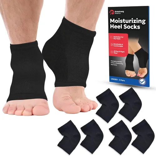 Miniatura 10 de Calcetines hidratantes para hombres y mujeres Tratamiento de talón agrietado con aloe vera Removedor de callos en los pies Calcetines de aloe