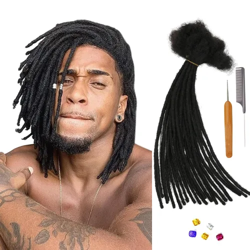 Miniatura 37 de 0.2 in y 0.2 in de ancho, 4-14 pulgadas de 10, 30, 60, 100 hebras de extensiones de cabello humano 100% real para hombres/mujeres/niños, paquetes