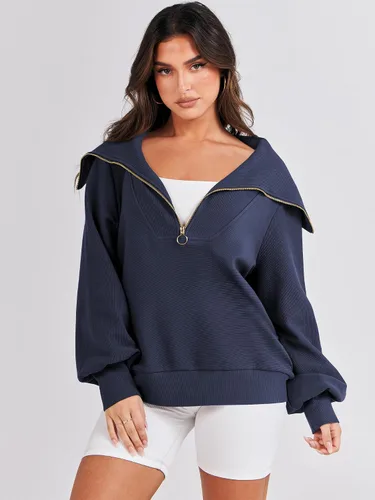 Miniatura 3 de ANRABESS Sudaderas con capucha para mujer, de gran tamaño, con cremallera de un cuarto, para adolescentes, niñas, ropa de moda Y2K