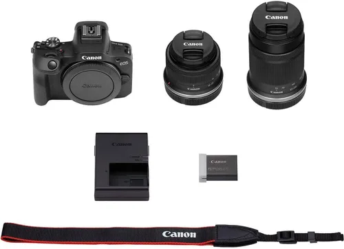 Miniatura 7 de Canon Cámara sin espejo EOS R100 con kit de lentes de 0.709-1.772 in y 2.165-8.268 in (6052C022) + bolsa + tarjeta de 64 GB + batería LPE17 +