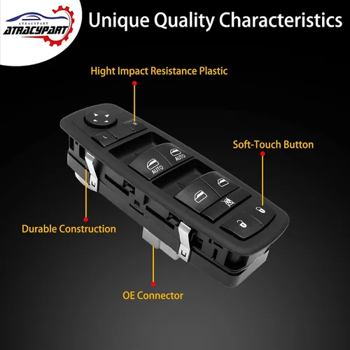 Miniatura 5 de Interruptor maestro de ventanilla eléctrica 3 PINES + 8 PINES Verificación requerida Reemplazo para Dodge Durango 2011 – 2014, Jeep Grand