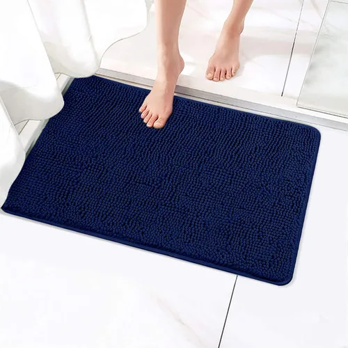 Miniatura 10 de Alfombras de baño Secura, 47 x 28 pulgadas, extra suaves y gruesas, alfombra de baño absorbente de agua, lavable a máquina, alfombras de baño Azul