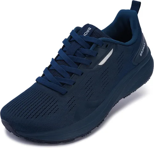 Miniatura 9 de Bronax Zapatillas de correr con punta ancha para hombre Zapatillas de tenis para dar forma natural al pie